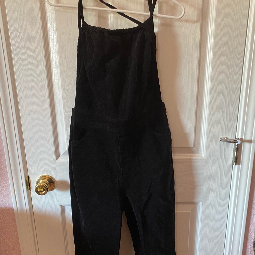 High waisted overalls, waist 31” black velvet